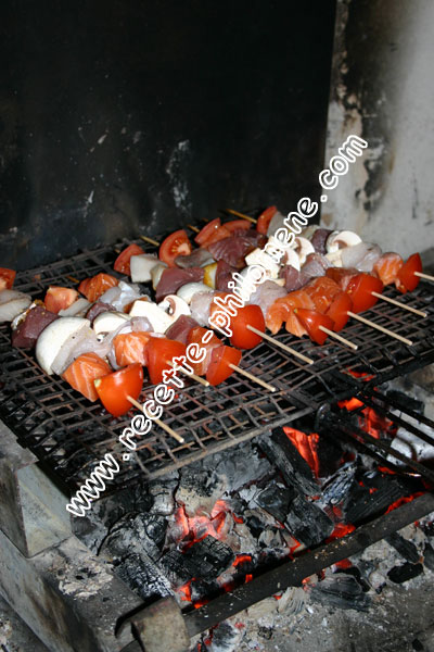Photo de la recette : Brochettes de poisson au feu de bois
