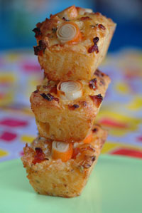 Photo de la recette : Cake au surimi, tomates confites et poivrons grillés