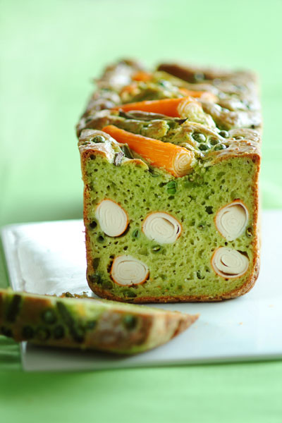 Photo de la recette : Cake vert basilic et surimi