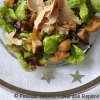 Salade au boudin blanc, châtaignes et copeaux de foie gras