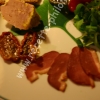 Salade de foie gras et magret de canard fumé