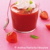 Soupe de fraises, infusion menthe et chantilly