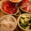 Wok de légumes et blancs de seiche au saté