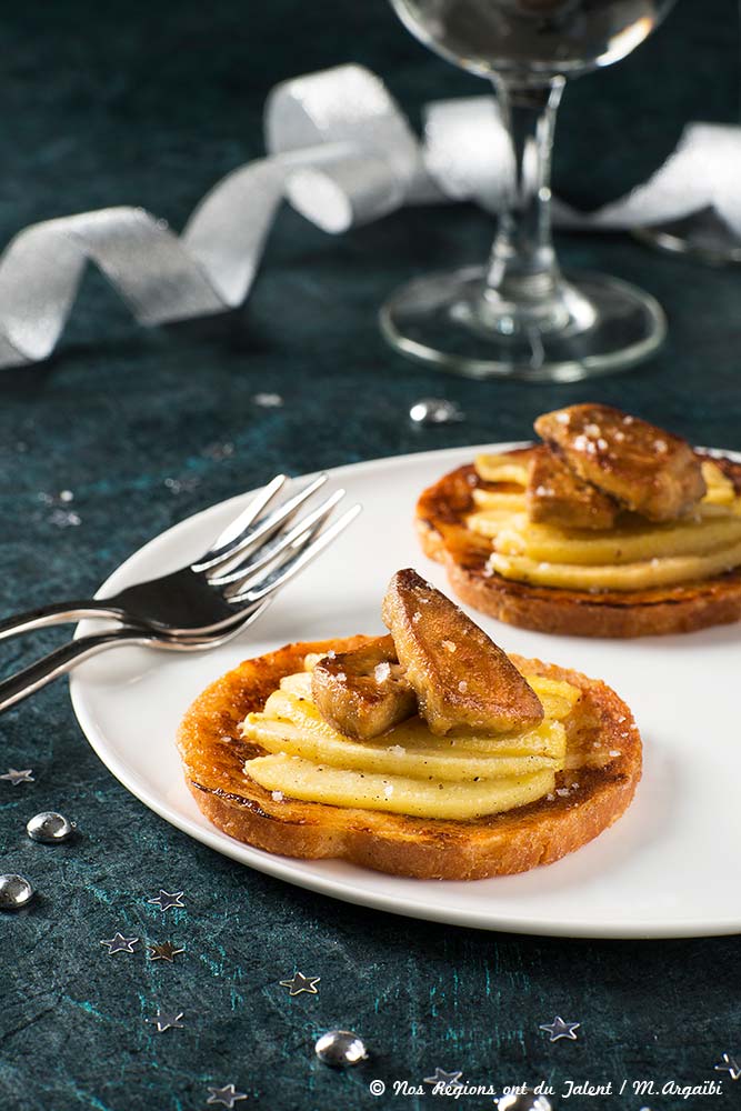 Photo de la recette : Minis pains perdus au foie gras poêlé